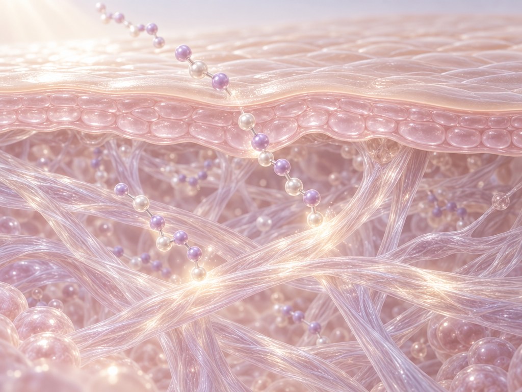 Peptides moving through the skin layers