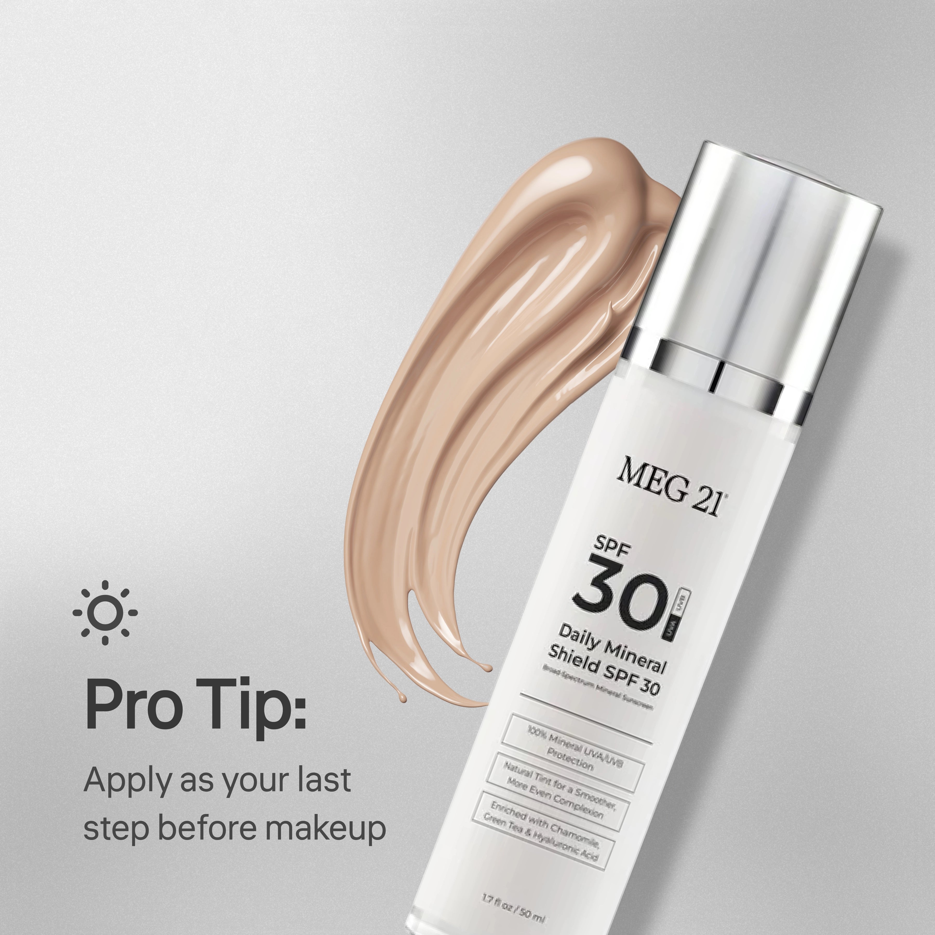 MEG 21 Daily Mineral Shield SPF 30 | Tinted Mineral Sunscreen for